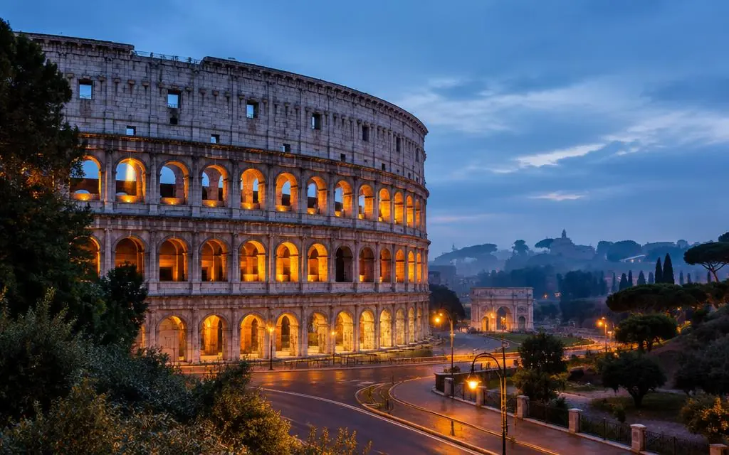 Historic Rome at golden hour